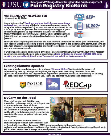 DVCIPM, Pain Registry Biobank Newsletter img